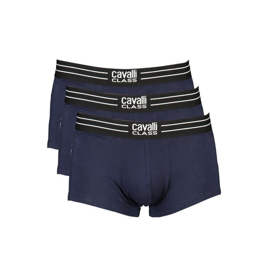 Cavalli Class Blue Cotton Underwear - PANTERA STORES