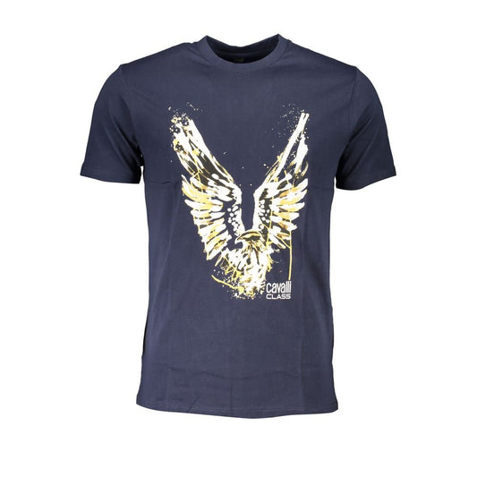 Cavalli Class Blue Cotton T-Shirt - PANTERA STORES