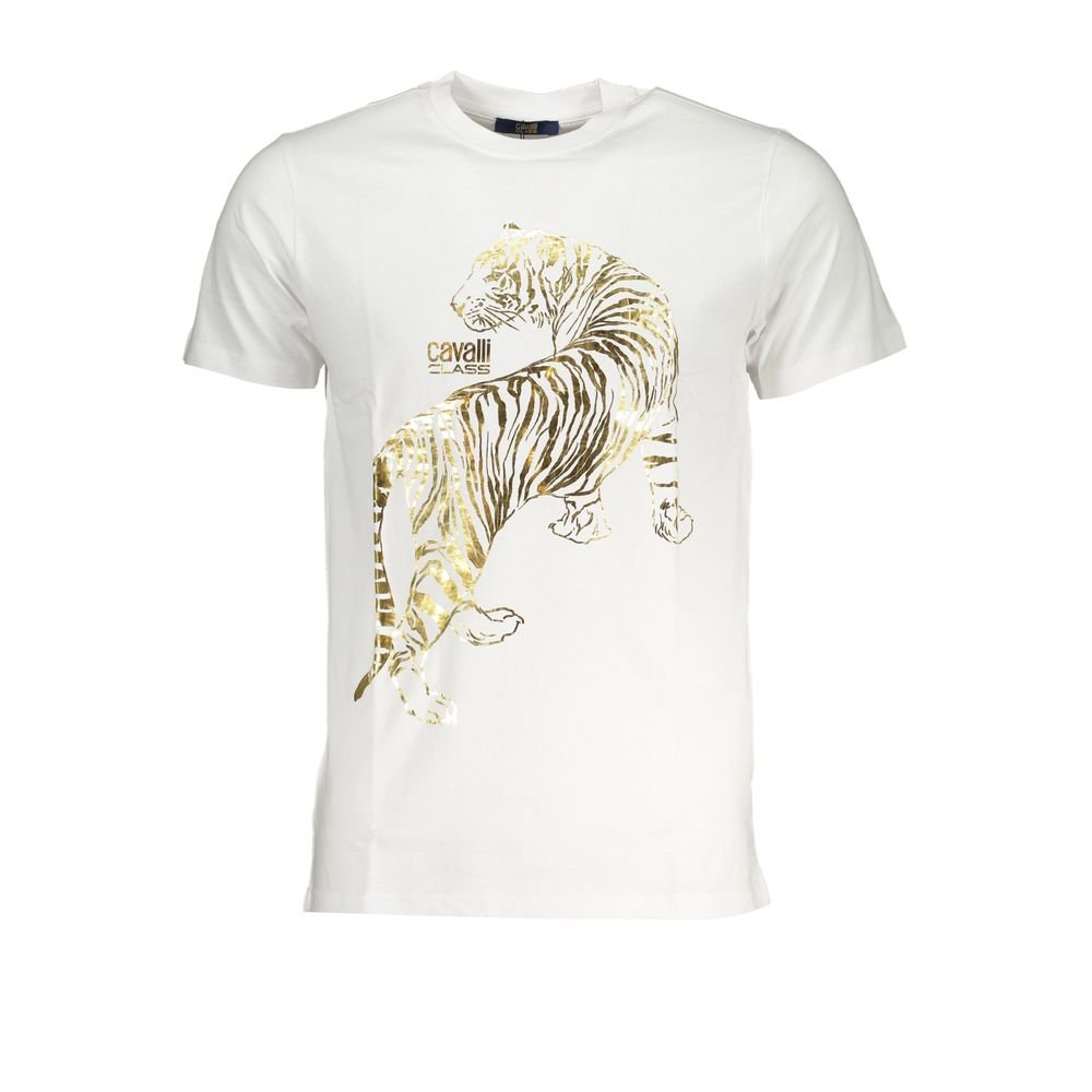 Cavalli Class White Cotton T-Shirt