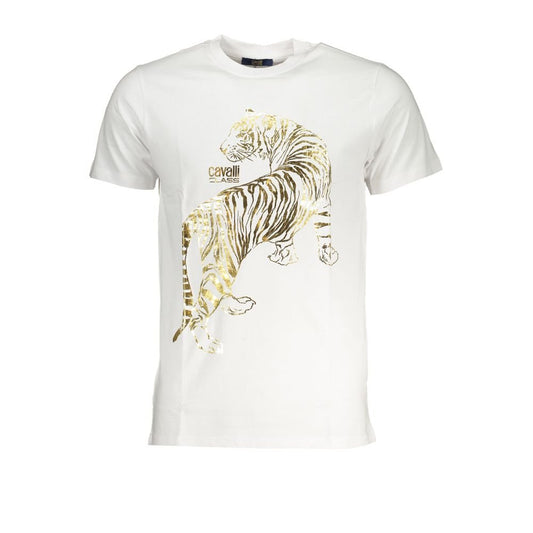 Cavalli Class White Cotton T-Shirt - PANTERA STORES