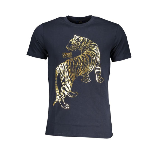 Cavalli Class Blue Cotton T-Shirt - PANTERA STORES