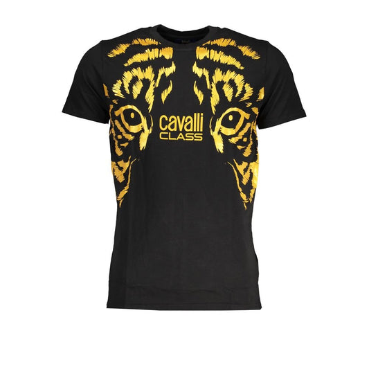 Cavalli Class Black Cotton T-Shirt - PANTERA STORES