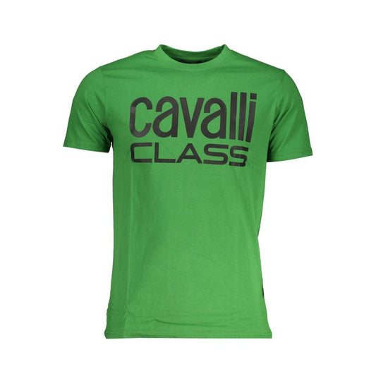 Cavalli Class Green Cotton T-Shirt - PANTERA STORES