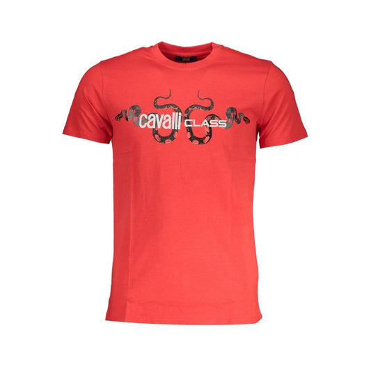 Cavalli Class Red Cotton T-Shirt - PANTERA STORES