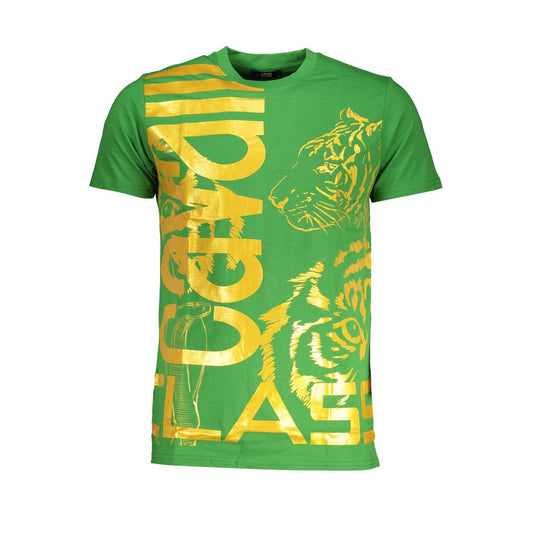 Cavalli Class Green Cotton T-Shirt