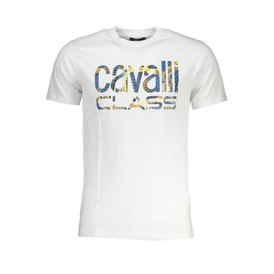 Cavalli Class White Cotton T-Shirt - PANTERA STORES