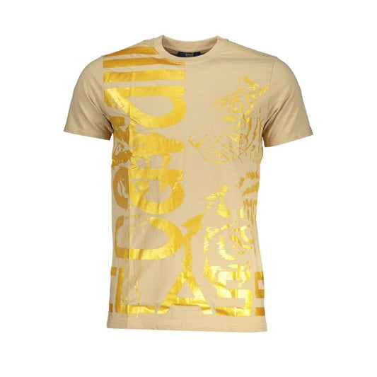 Cavalli Class Beige Cotton T-Shirt - PANTERA STORES