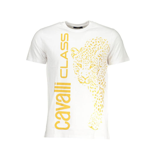 Cavalli Class White Cotton T-Shirt - PANTERA STORES