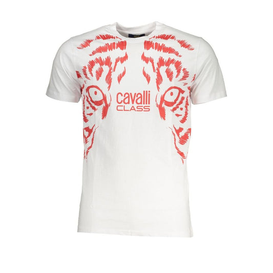 Cavalli Class White Cotton T-Shirt - PANTERA STORES