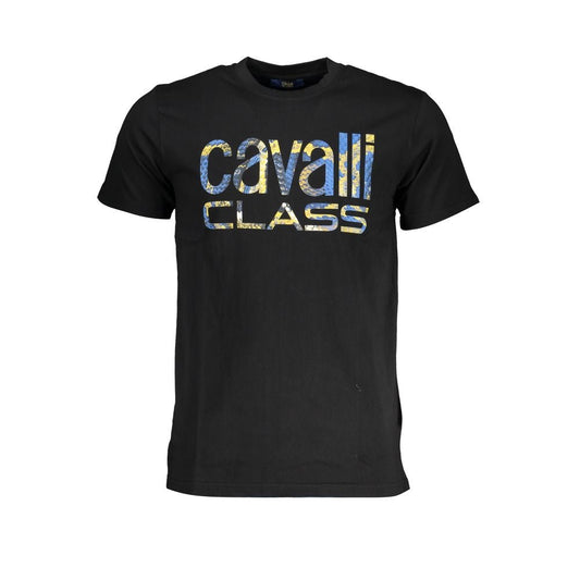 Cavalli Class Black Cotton T-Shirt - PANTERA STORES