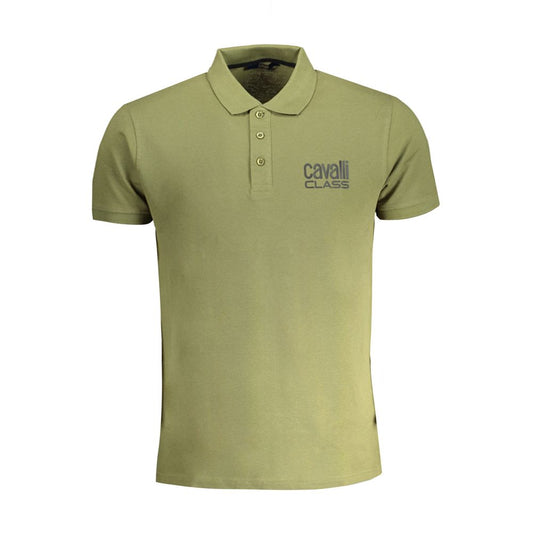 Cavalli Class Green Cotton Polo Shirt - PANTERA STORES