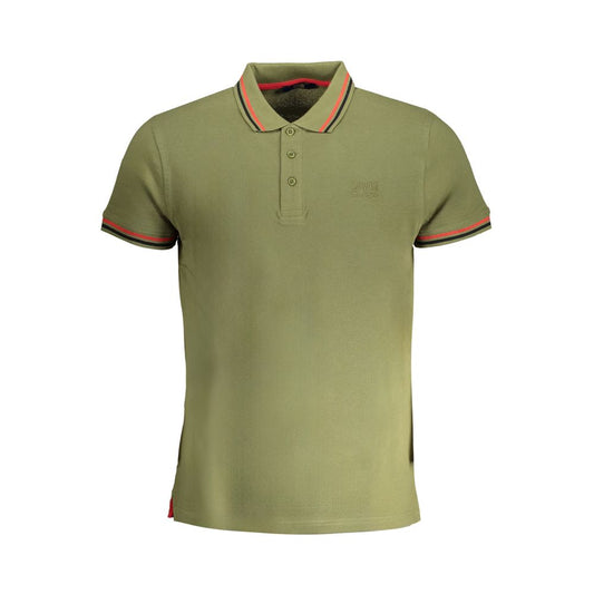 Cavalli Class Green Cotton Polo Shirt - PANTERA STORES