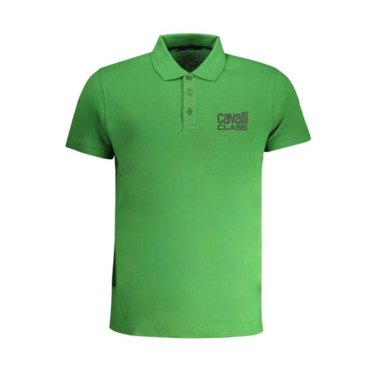 Cavalli Class Green Cotton Polo Shirt - PANTERA STORES