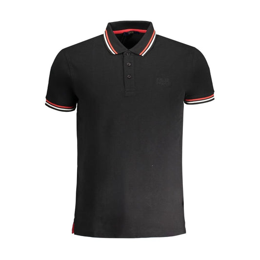 Cavalli Class Black Cotton Polo Shirt - PANTERA STORES