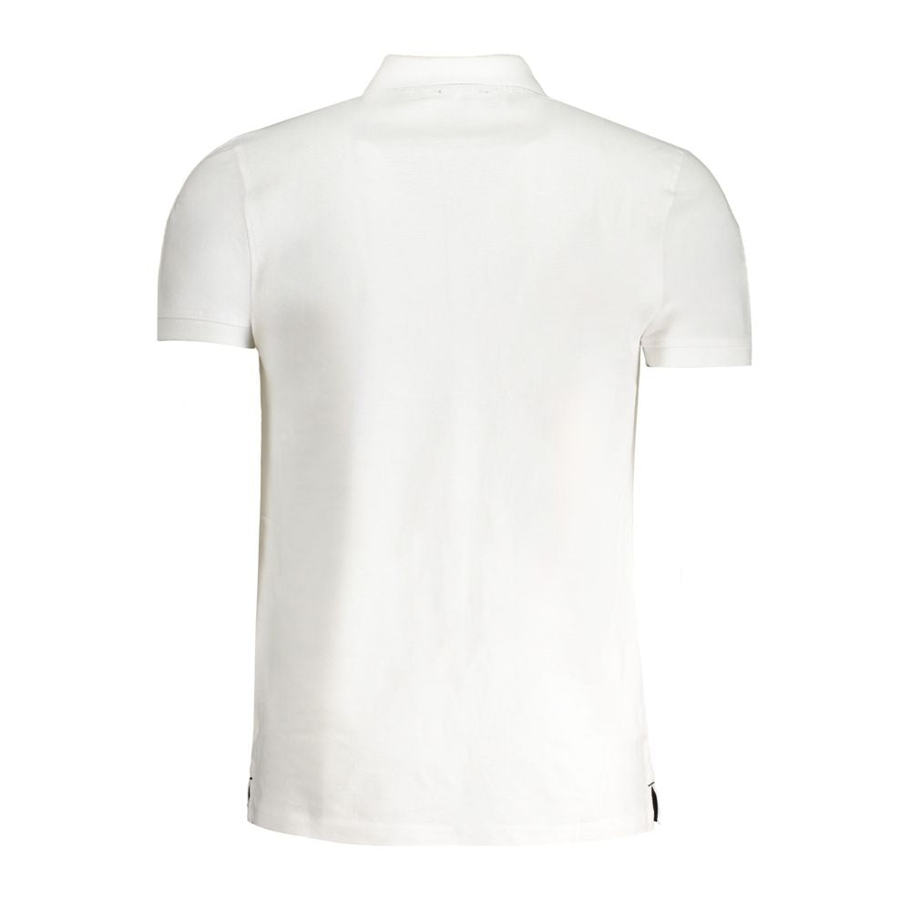 Cavalli Class White Cotton Polo Shirt