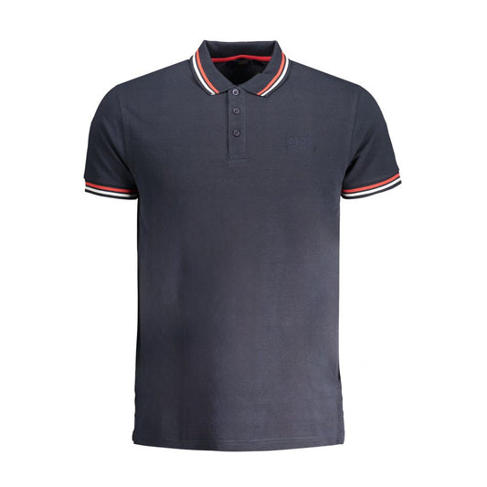 Cavalli Class Blue Cotton Polo Shirt - PANTERA STORES