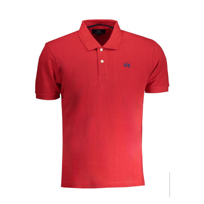 La Martina Red Cotton Polo Shirt