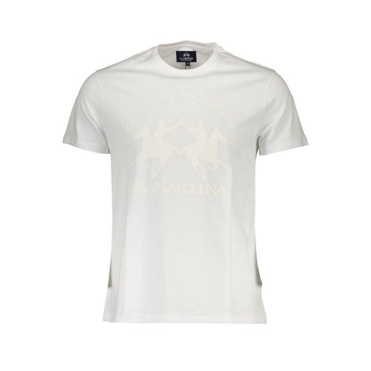 La Martina White Cotton Men T-Shirt