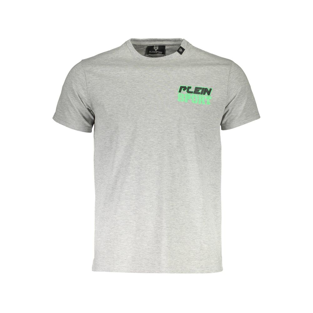 Plein Sport Sleek Gray Crew Neck Cotton Tee