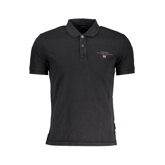 Napapijri Elegant Black Embroidered Polo