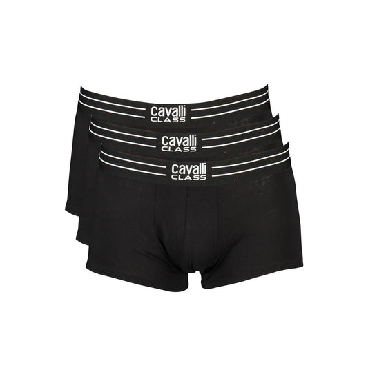 Cavalli Class Black Cotton Underwear - PANTERA STORES