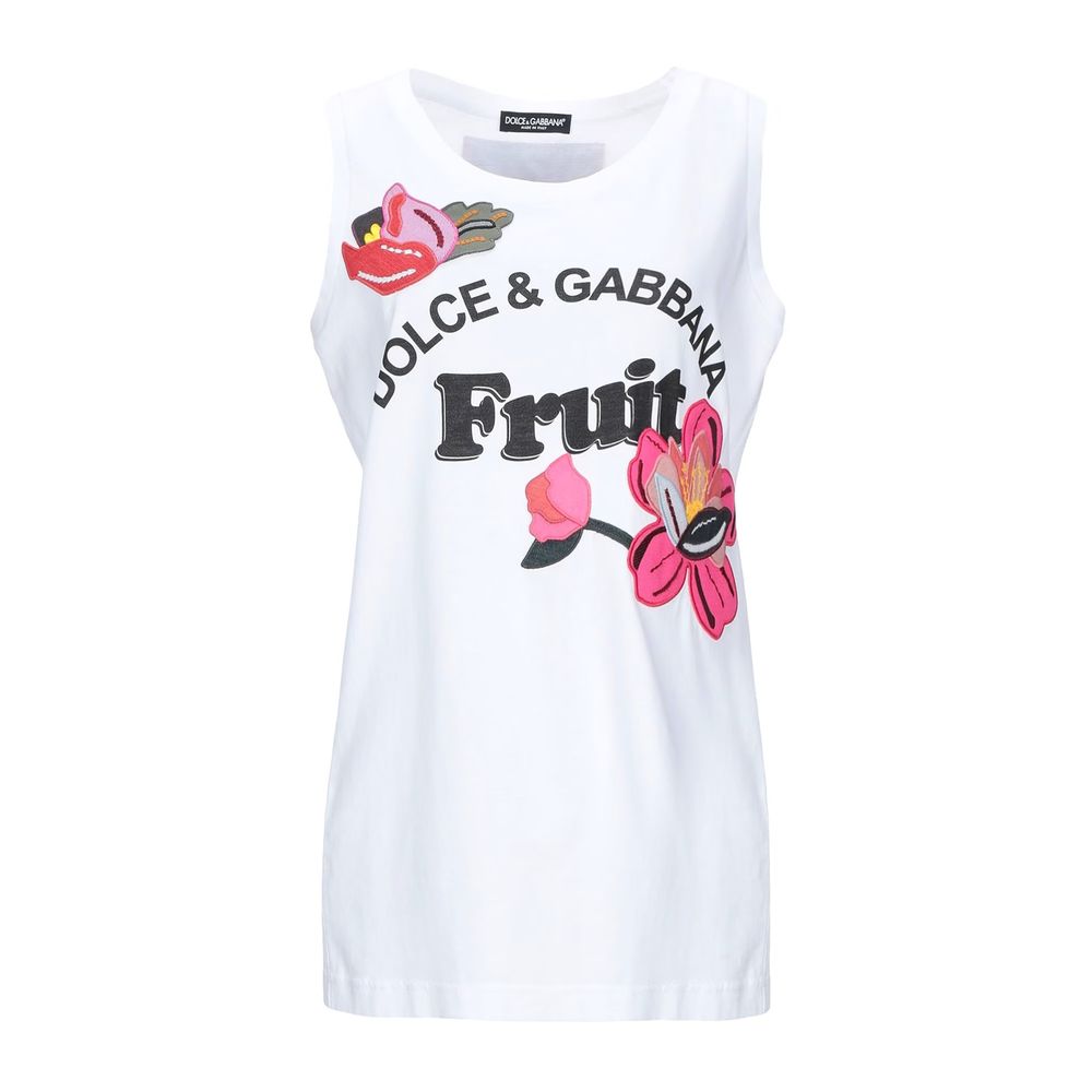 Dolce & Gabbana Elegant Cotton Embroidered Tank Top