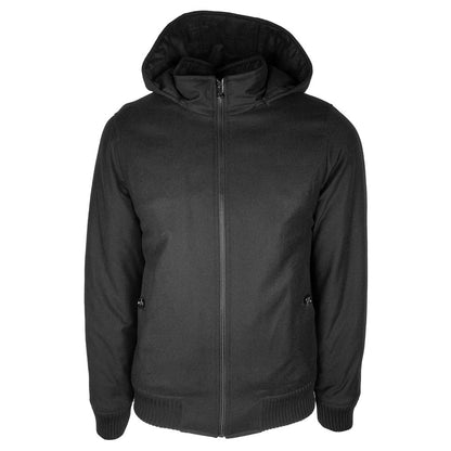 Made in Italy Elegant Men's Wool-Cashmere Hooded Jacket