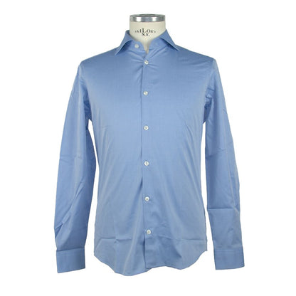 Made in Italy Elegance Unleashed Light Blue Cotton Shirt