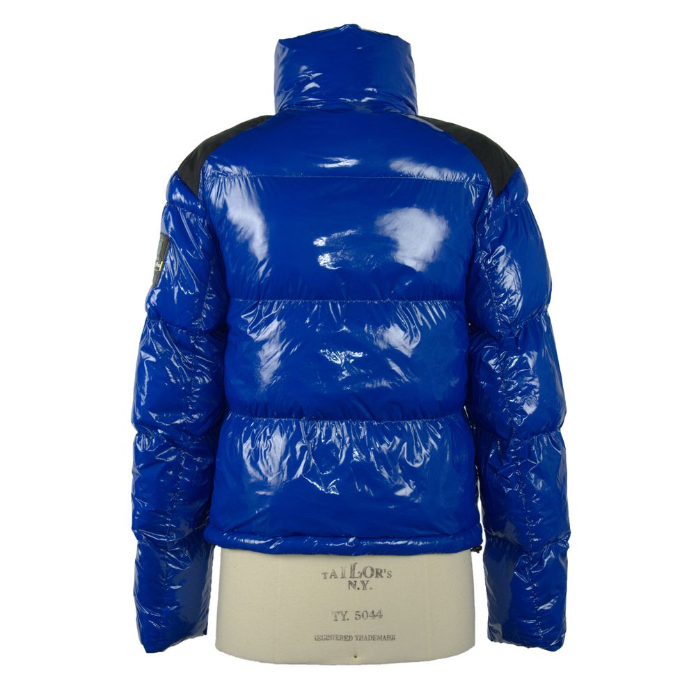 Refrigiwear Chic Blue Down Jacket with Eco-Friendly Flair