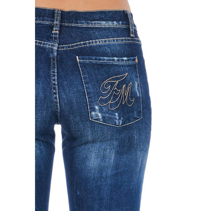 Frankie Morello Blue Cotton Women's Skinny Jean