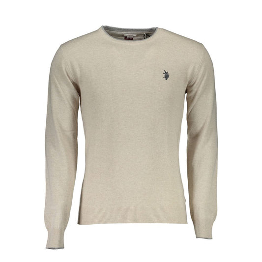 U.S. POLO ASSN. Beige Slim Wool-Cashmere Blend Sweater