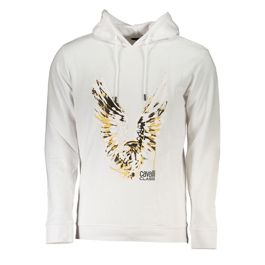 Cavalli Class Elegant Hooded Sweatshirt in White - PANTERA STORES