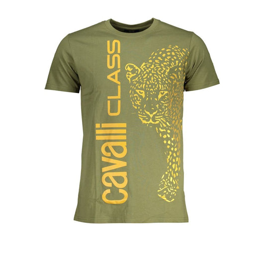 Cavalli Class Green Cotton T-Shirt - PANTERA STORES