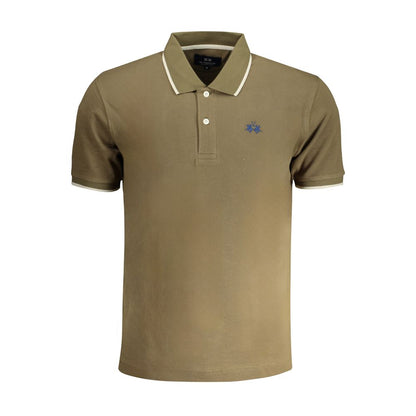 La Martina Green Cotton Polo Shirt