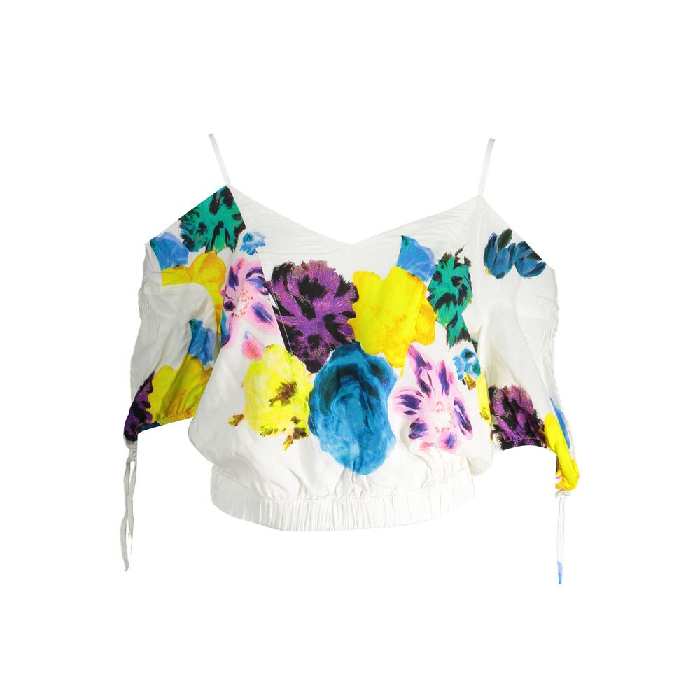 Desigual Bohemian Chic White Blouse with Delicate Details