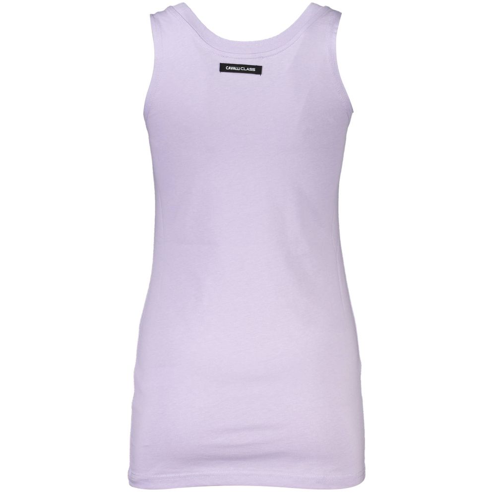 Cavalli Class Elegant Purple Round Neckline Tank Top