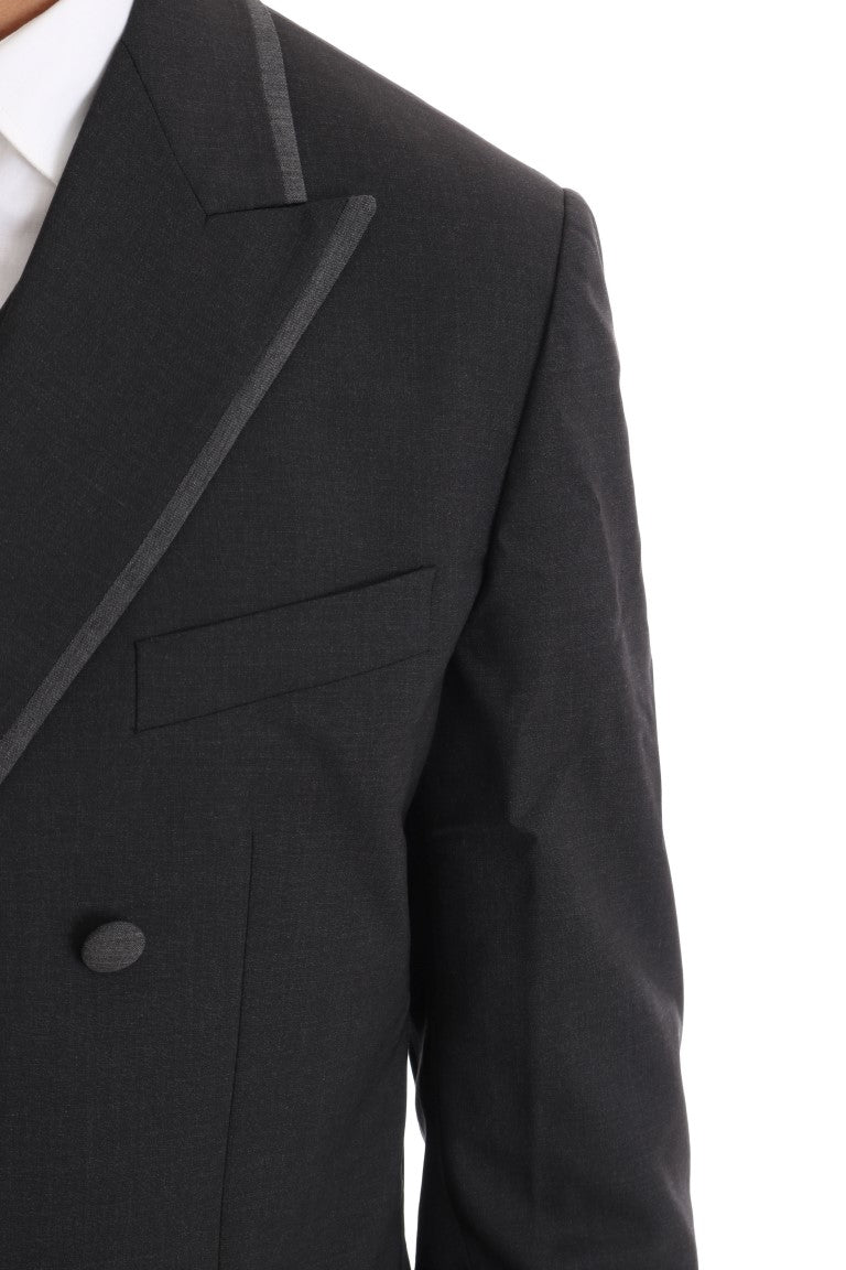 Dolce & Gabbana Elegant Gray Double Breasted Wool Suit