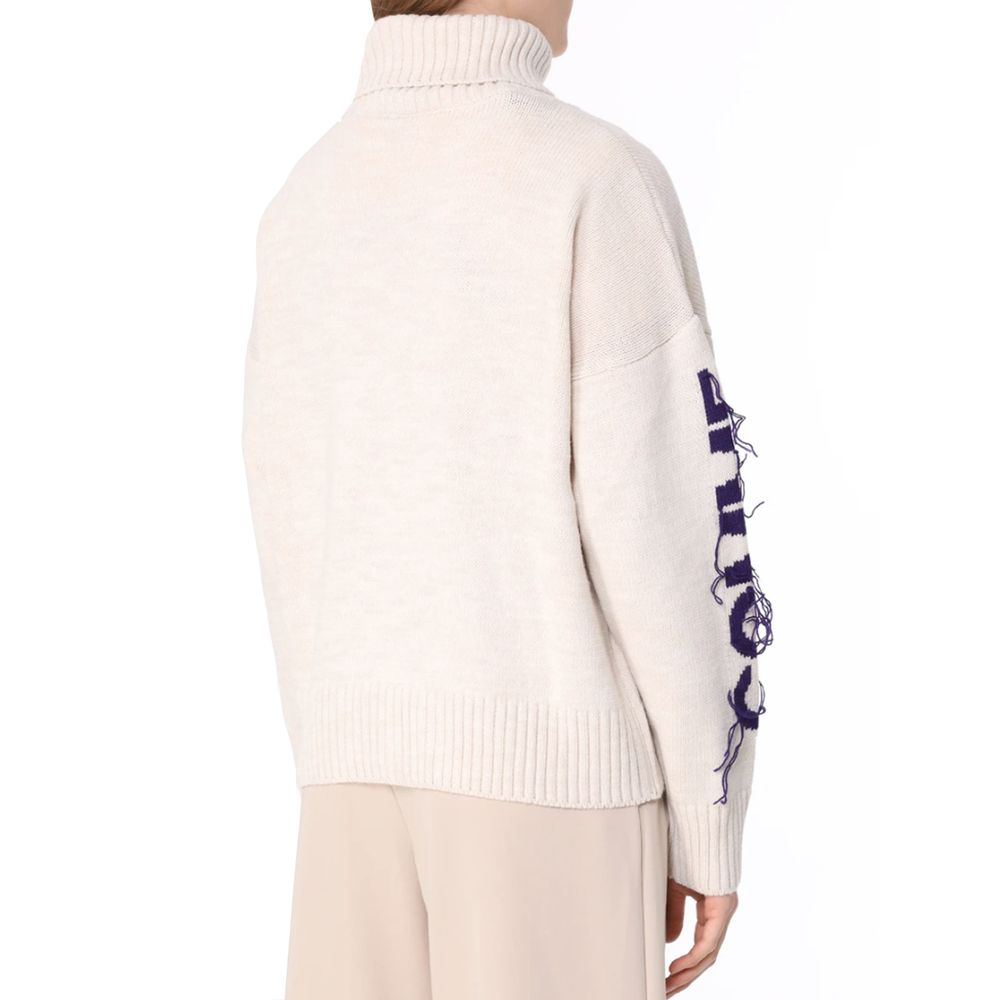 Comme Des Fuckdown Beige Acrylic Sweater