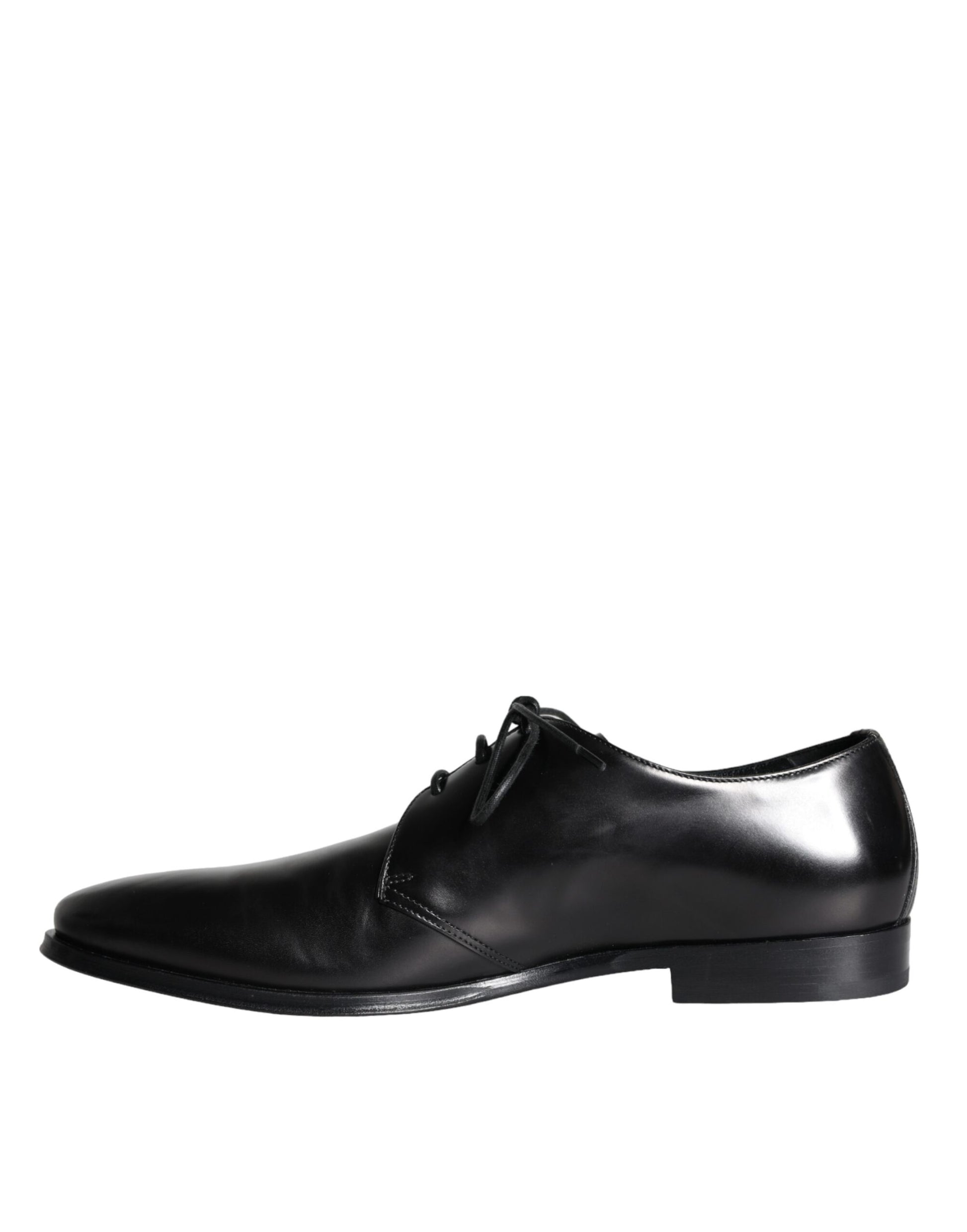 Dolce & Gabbana Black Calfskin Leather Derby Men Dress Shoes