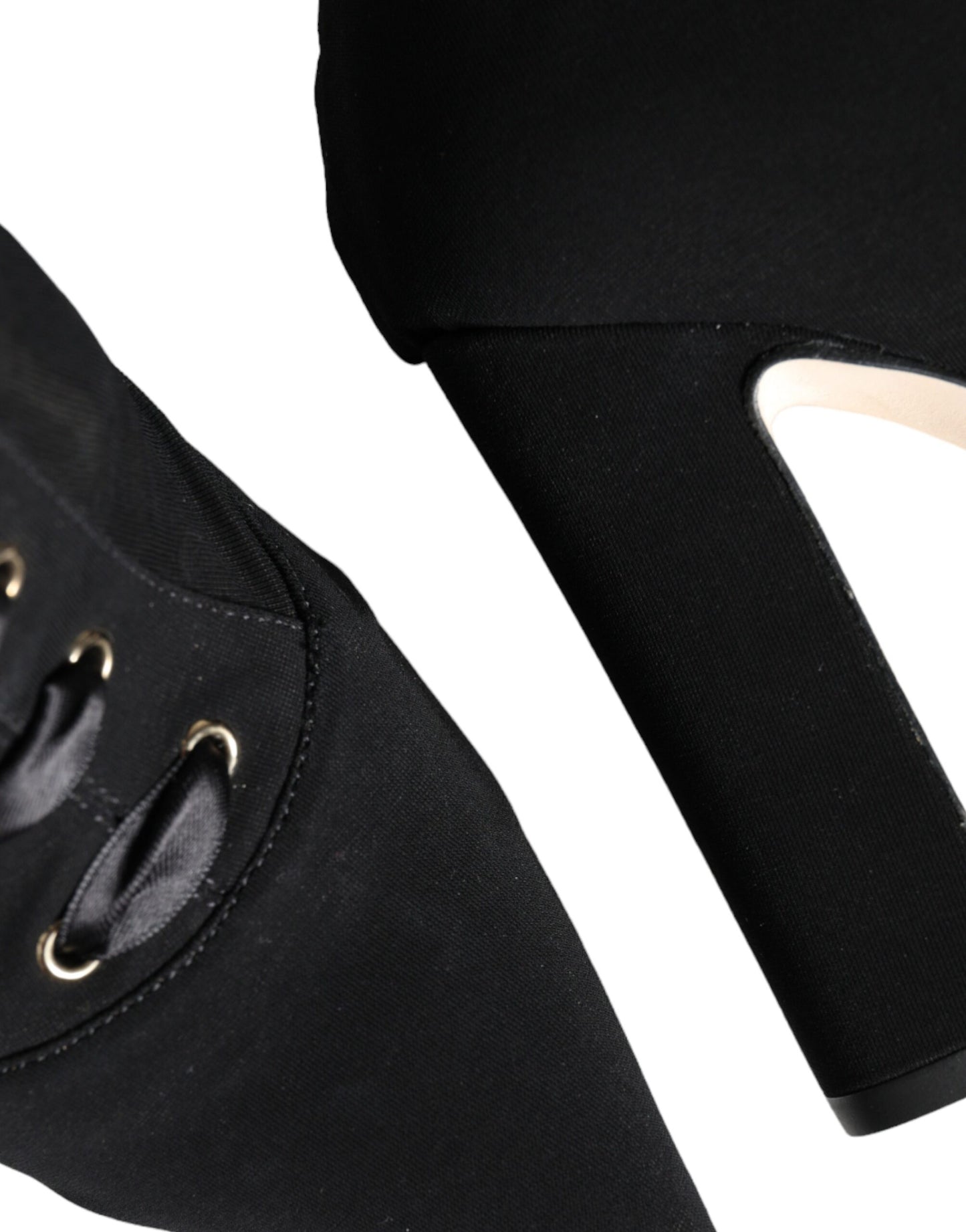 Dolce & Gabbana Black Jersey Stretch Ankle Booties Shoes