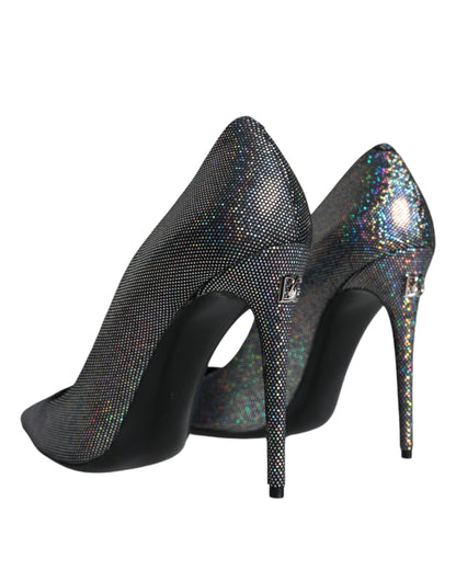 Dolce & Gabbana Multicolor Strass Leather Heels Pumps Shoes