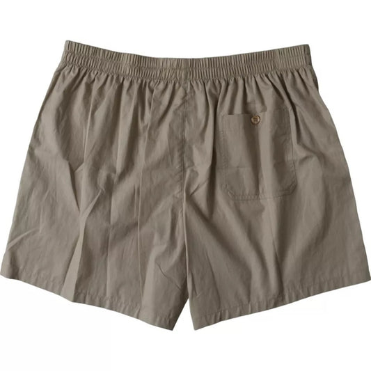 Dolce & Gabbana Brown Cotton Regular Boxer Shorts Underwear