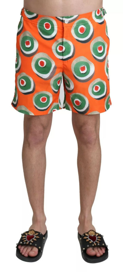 Dolce & Gabbana Orange Cupcake Beachwear Shorts Swimwear