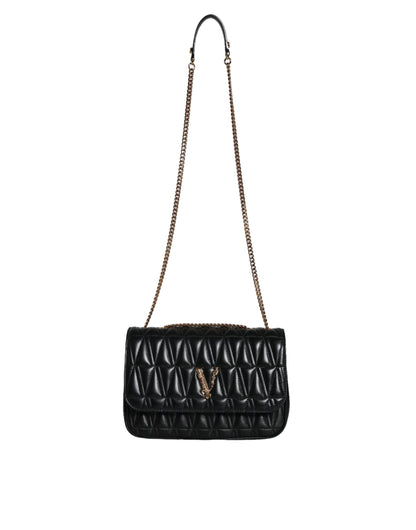 Versace Black Mini Nappa Leather Crossbody Shoulder Bag