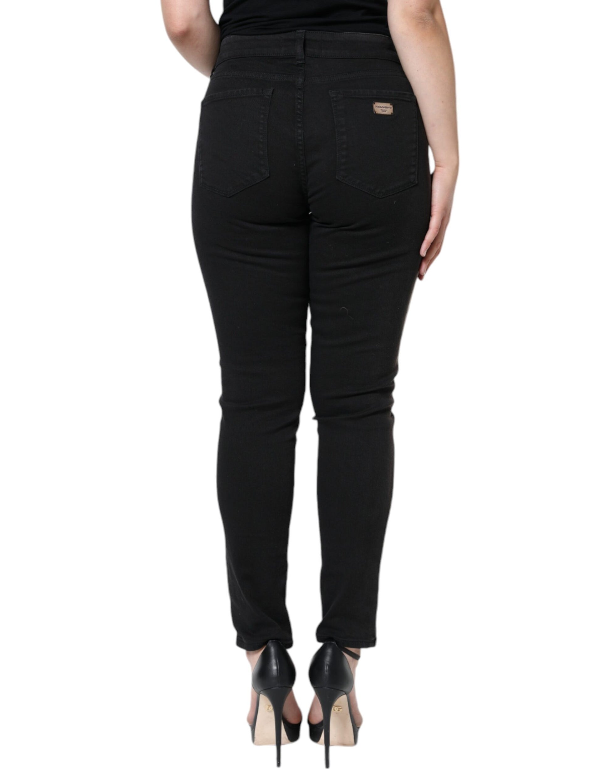 Dolce & Gabbana Black Cotton Stretch Skinny Denim Jeans