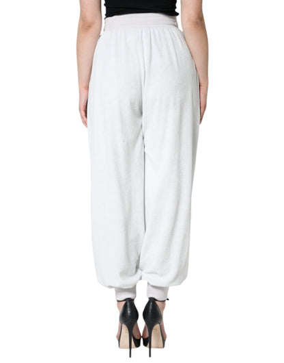 Dolce & Gabbana White Nylon Jogger Sweatpants Pants