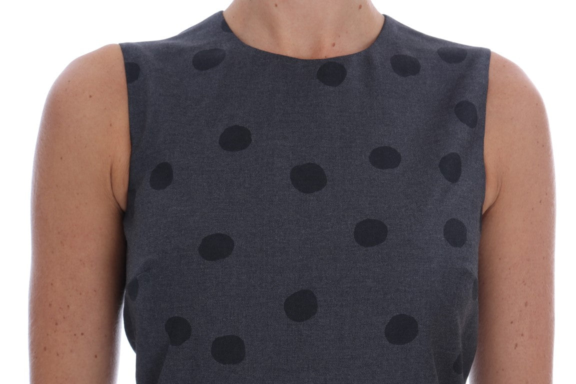 Dolce & Gabbana Chic Sleeveless Polka Dotted Wool Dress