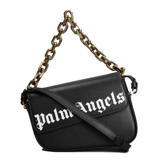 Palm Angels Black Leather Crossbody Bag