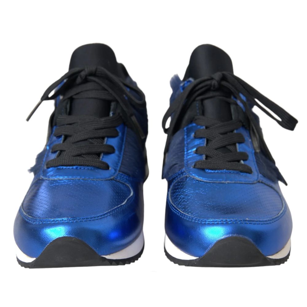 Dolce & Gabbana Blue Leather Di Lambskin Sneaker