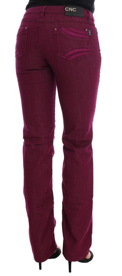 Costume National Sleek Red Straight Fit Luxury Jeans